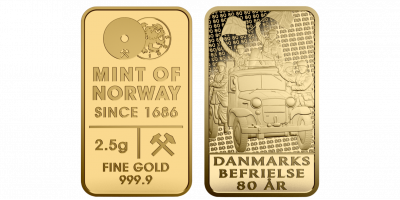 Danmarks Befrielsen 80 år - 2,5 gram guldbarre